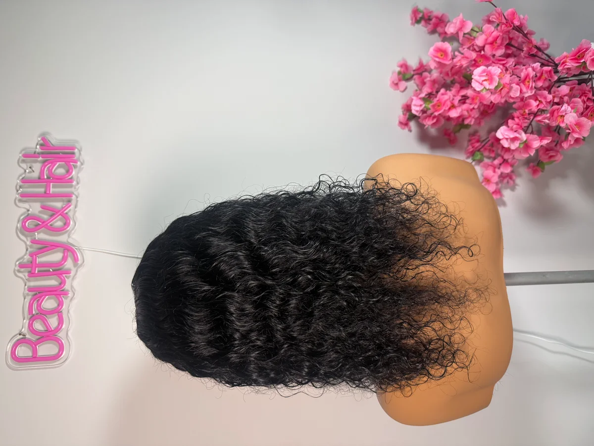 18-Inch 4x4 Glueless Water Curl Human Hair Wig. Small Head Friendly, image 3 of 3