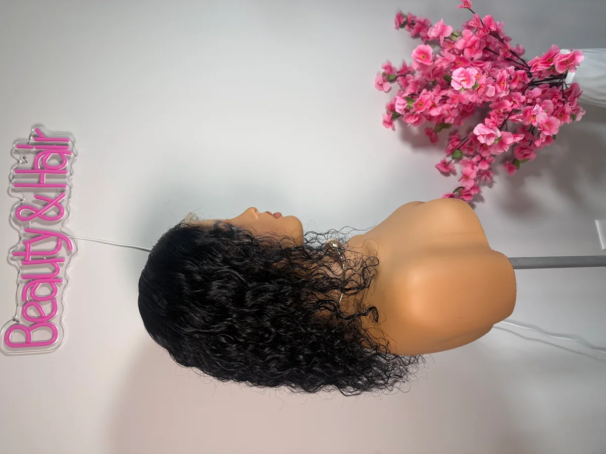 18-Inch 4x4 Glueless Water Curl Human Hair Wig. Small Head Friendly, image 2 of 3