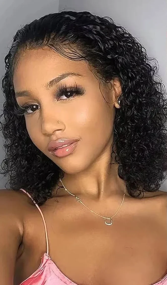 Jerry Curl Human Hair Wig, 13x4 Lace Front, 180% Density, Natural & Full