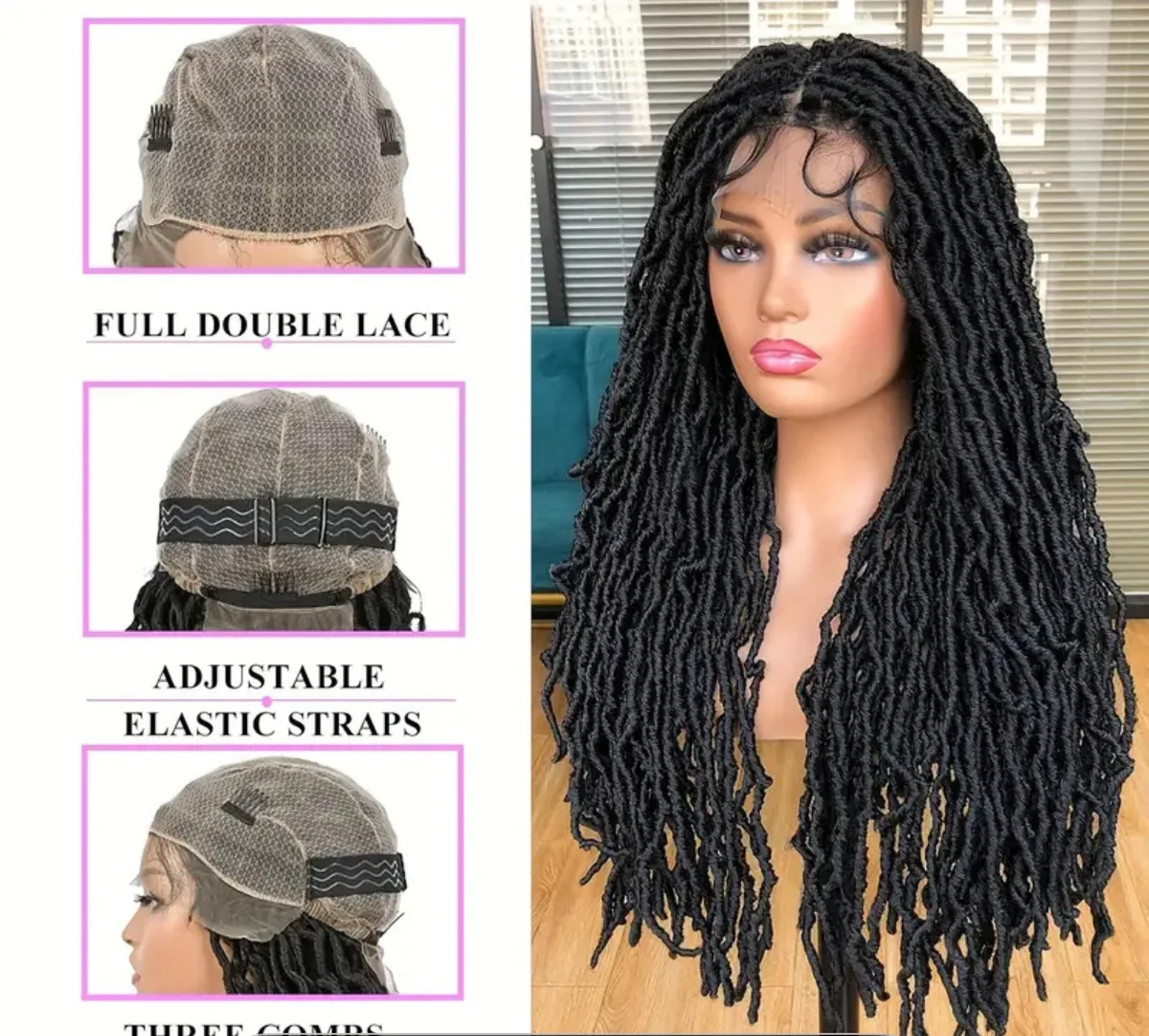 22-Inch Synthetic Dreadlock Wig, image 2 of 3