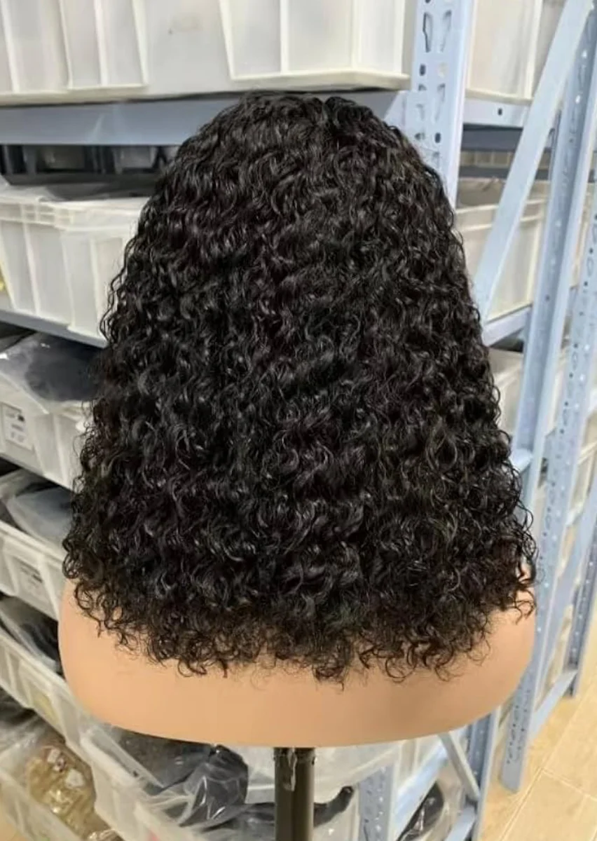 10 Jerry Curl Human Hair Wig. 13x4 Lace Front. 180% Density. Natural & Full, image 2 of 3