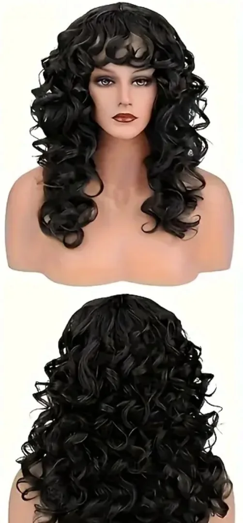 Afro Curly Wig With Bangs