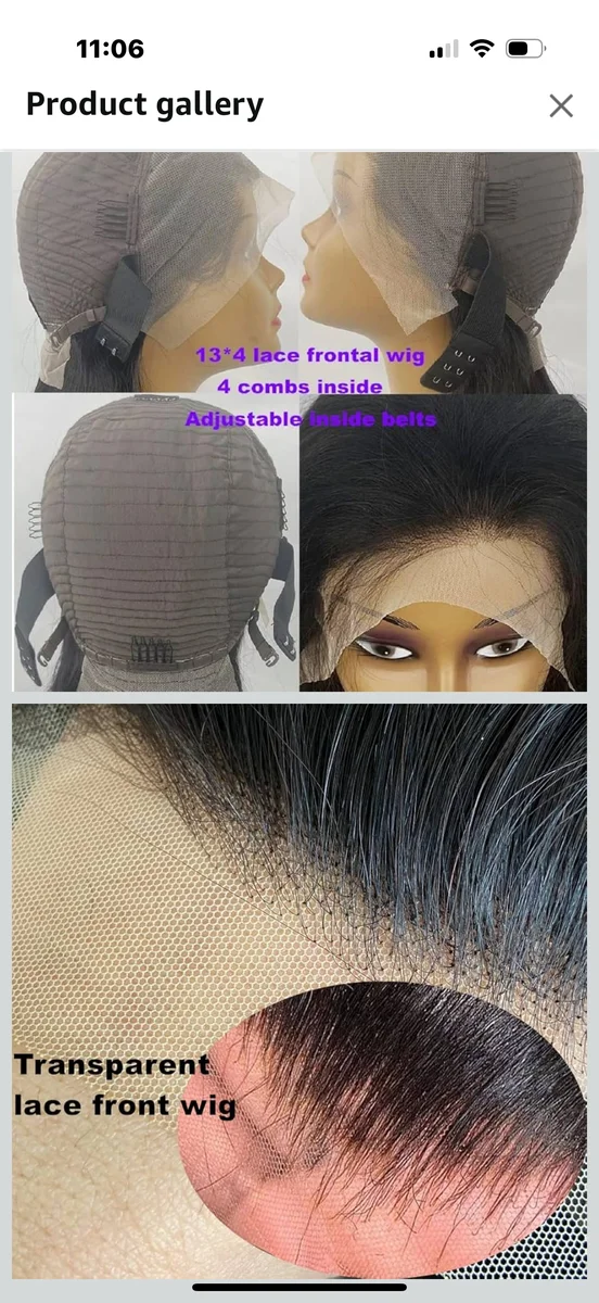 24-Inch Straight Human Hair Wig. 13×4 Lace | 180% Density, image 3 of 3