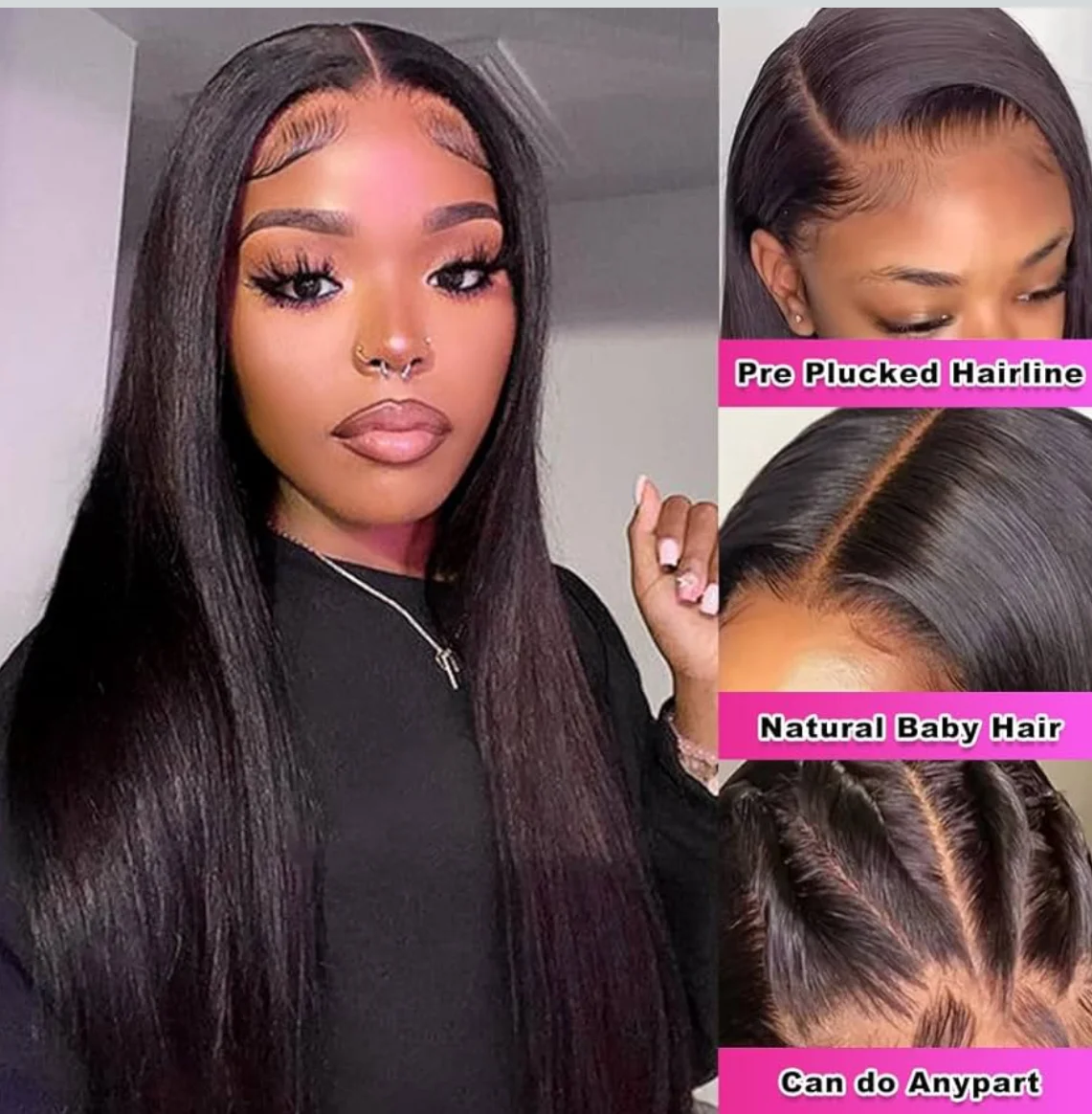 24-Inch Straight Human Hair Wig. 13×4 Lace | 180% Density