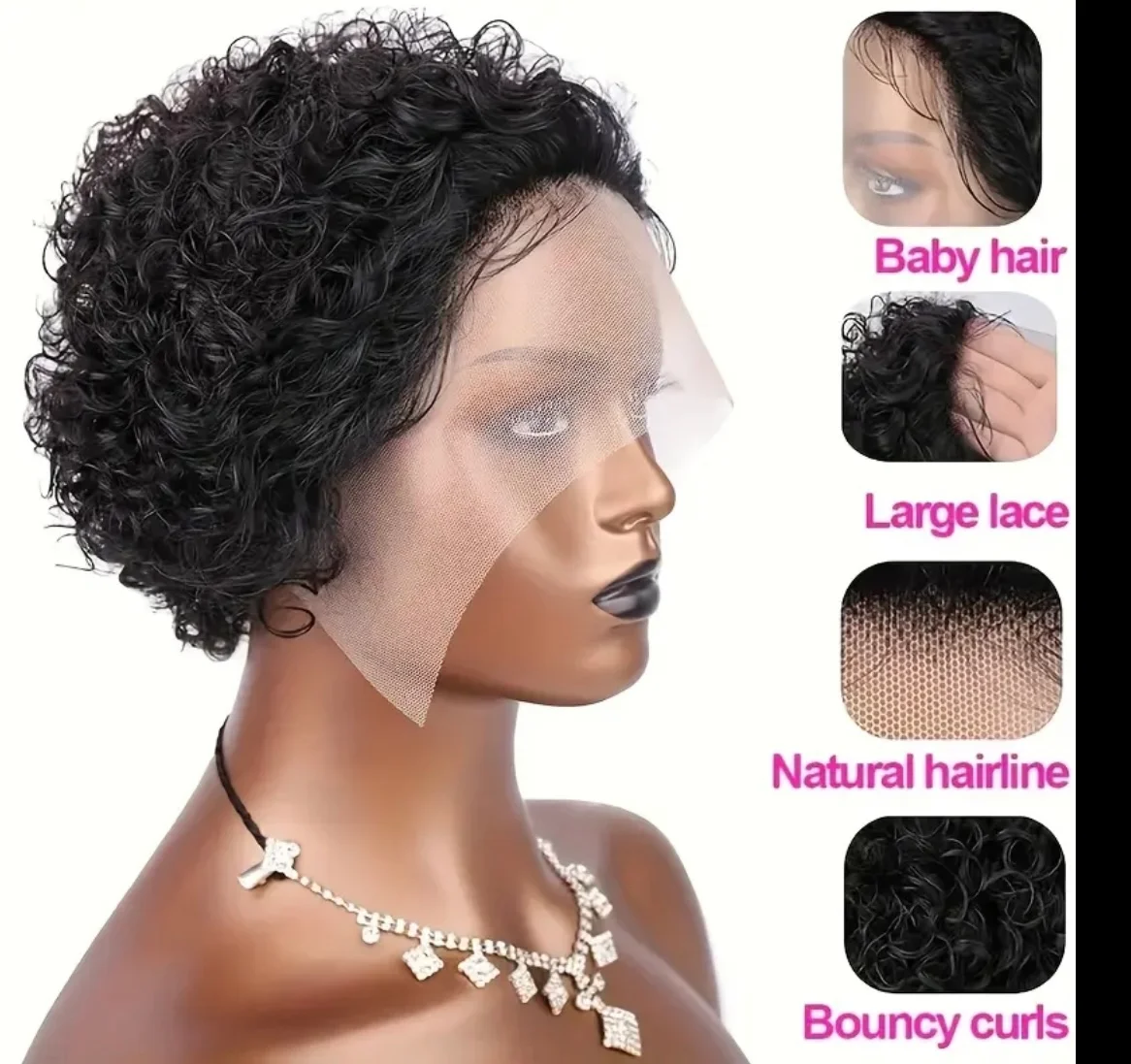 Curly Pixie Human Hair