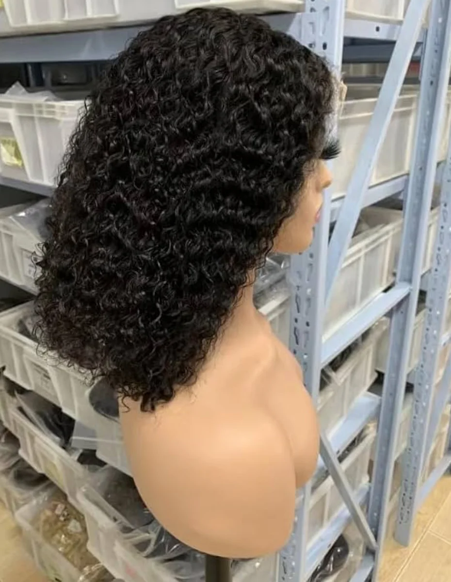 10 Jerry Curl Human Hair Wig. 13x4 Lace Front. 180% Density. Natural & Full, image 3 of 3
