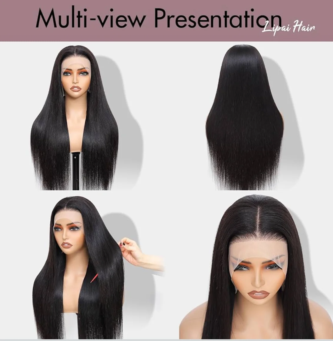 26-Inch Straight Human Hair Wig. 13×4 Lace | 180% Density, image 2 of 2