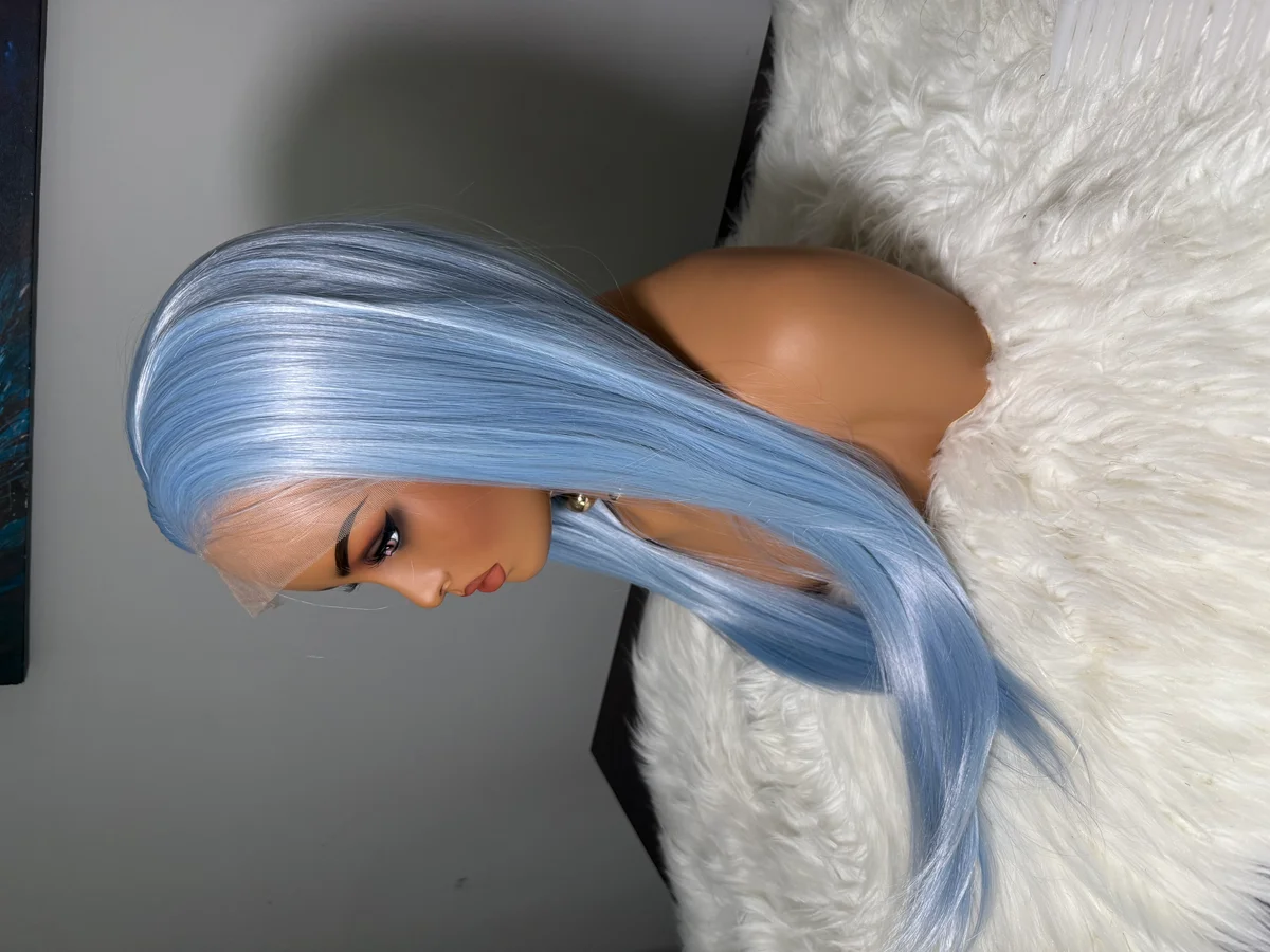 Light Blue Lace Front Wig Synthetic, image 3 of 4