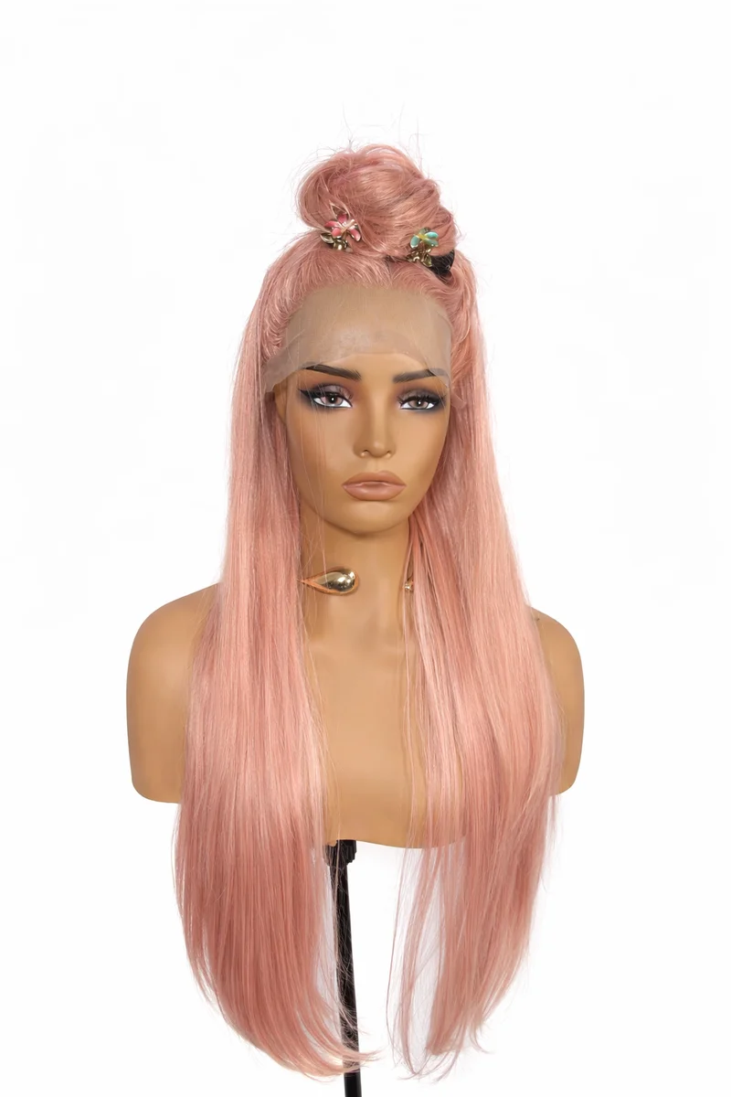 Light Pink Lace Frontal Synthetic